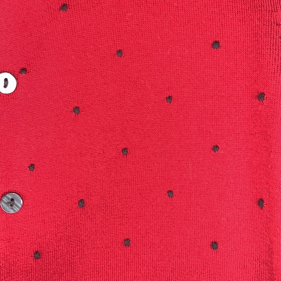 Karen Scott Red Button Down Polka Dot Cardigan Size Extra Small - Picture 8 of 12